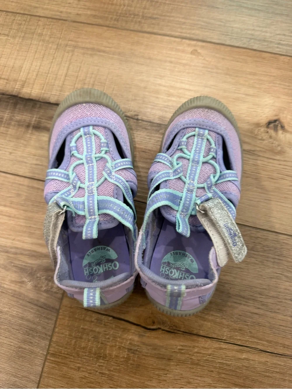 Kids' Lavender Active Sandal Sneakers with Mint Trim